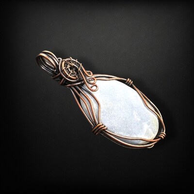 Whispers of Angels: Wire Wrapped Angelite Pendant - image4